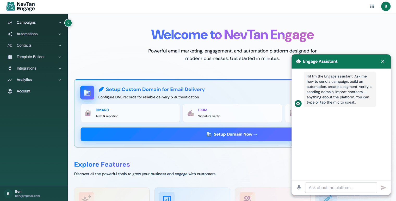 The in-app help assistant panel